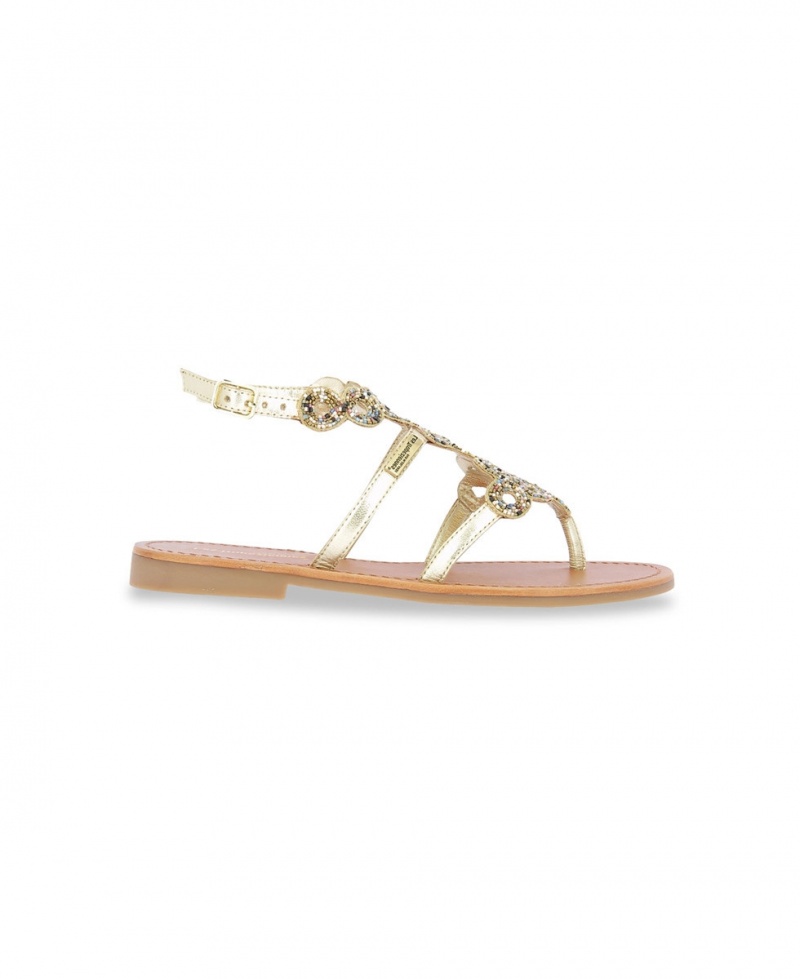 Sandales à entre-doigts Les Tropeziennes OPHYNEA Ankle-strap Doré Femme|FHOS-67247207